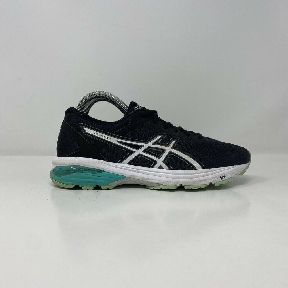 Women's Asics T7A9N GT-1000 6 Black Lace-Up Mesh